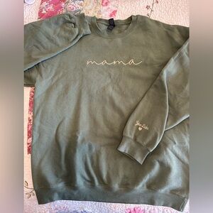 Gildan Olive 'Mama' Sweatshirt